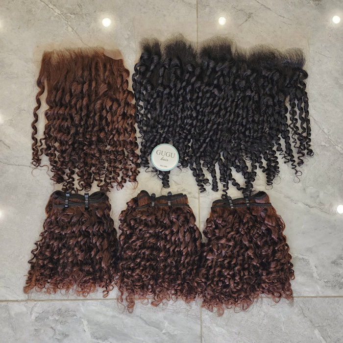 Pixie curly brown color- combo