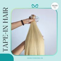 Platinum Blonde Tape-in Human Hair Extensions – No Synthetic Mix