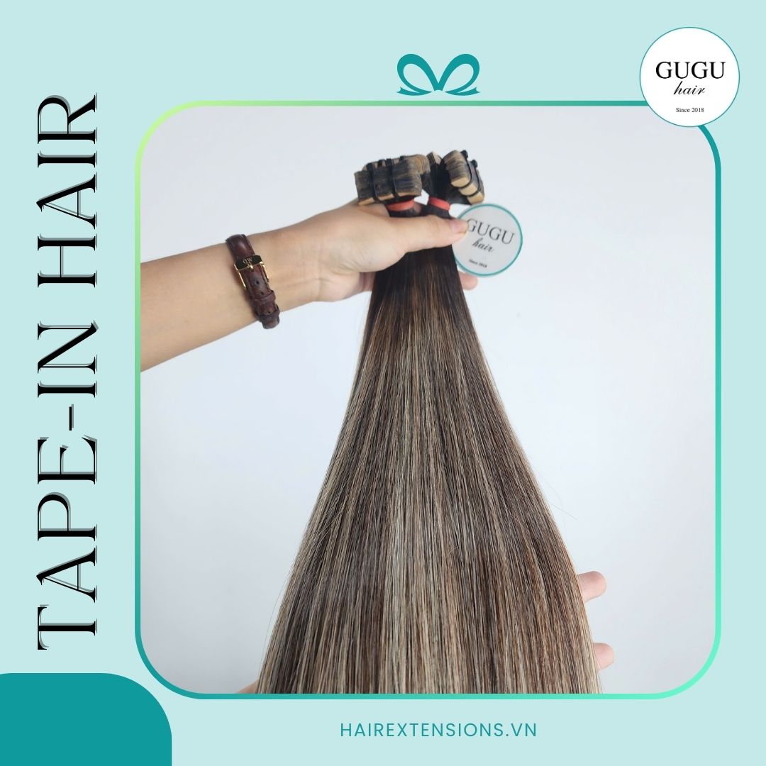 Straight Brown Balayage Tape in Hair Extensions – Vietnamese Human Hair 1 Straight Brown Balayage Tape in Hair Extensions – Vietnamese Human Hair