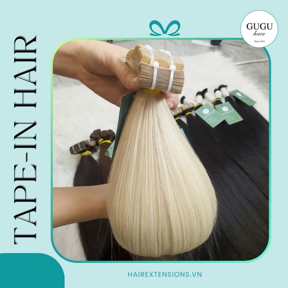 Platinum Blonde Tape-In Hair Extensions