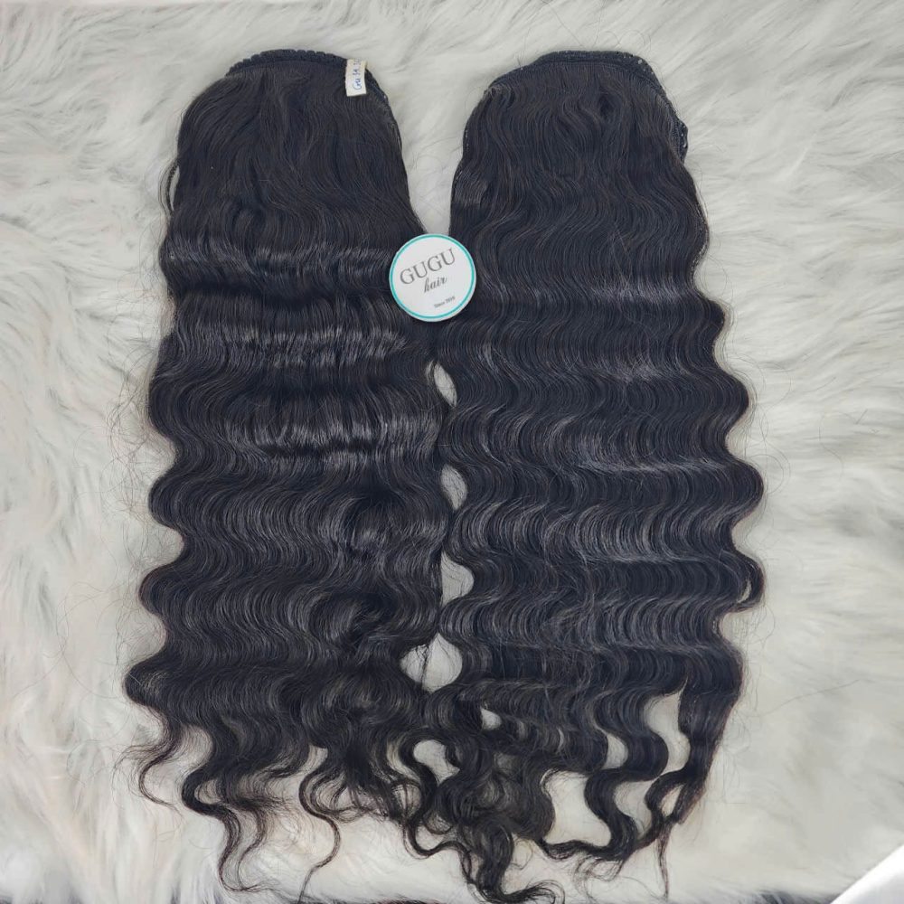 Vietnamese Human Hair Deep Wave Ponytail Extensions