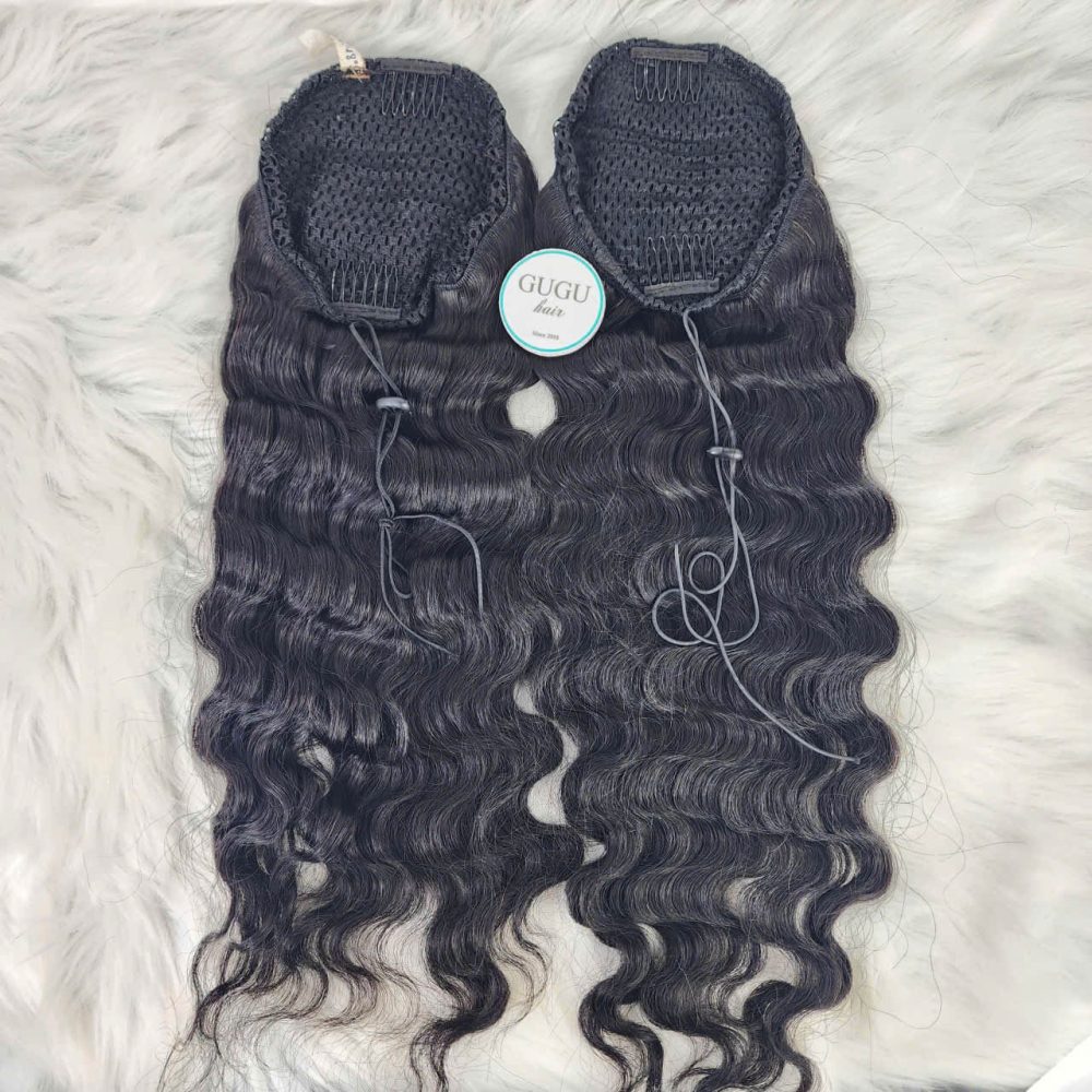 Deep Wave Ponytail Extensions Human Hair
