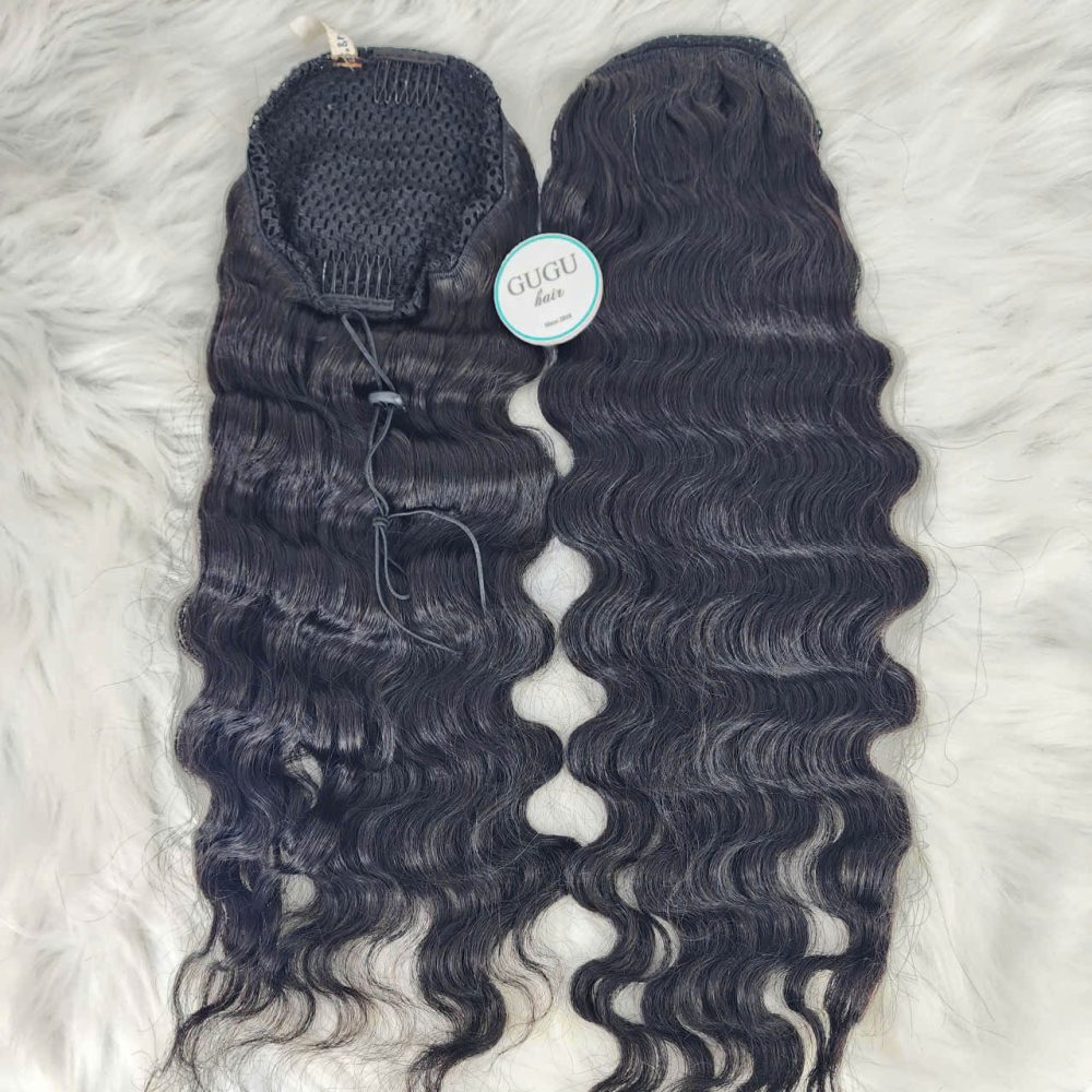 Deep Wave Ponytail Extensions Human Hair