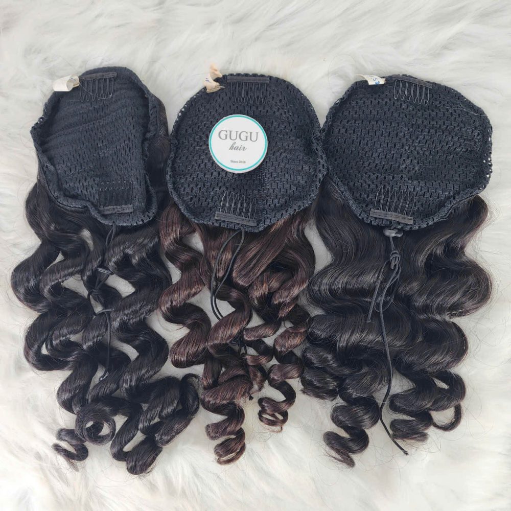 Human Hair Loose Deep Wave Ponytail – Easy Wrap Around Extension by GUGU HAIR