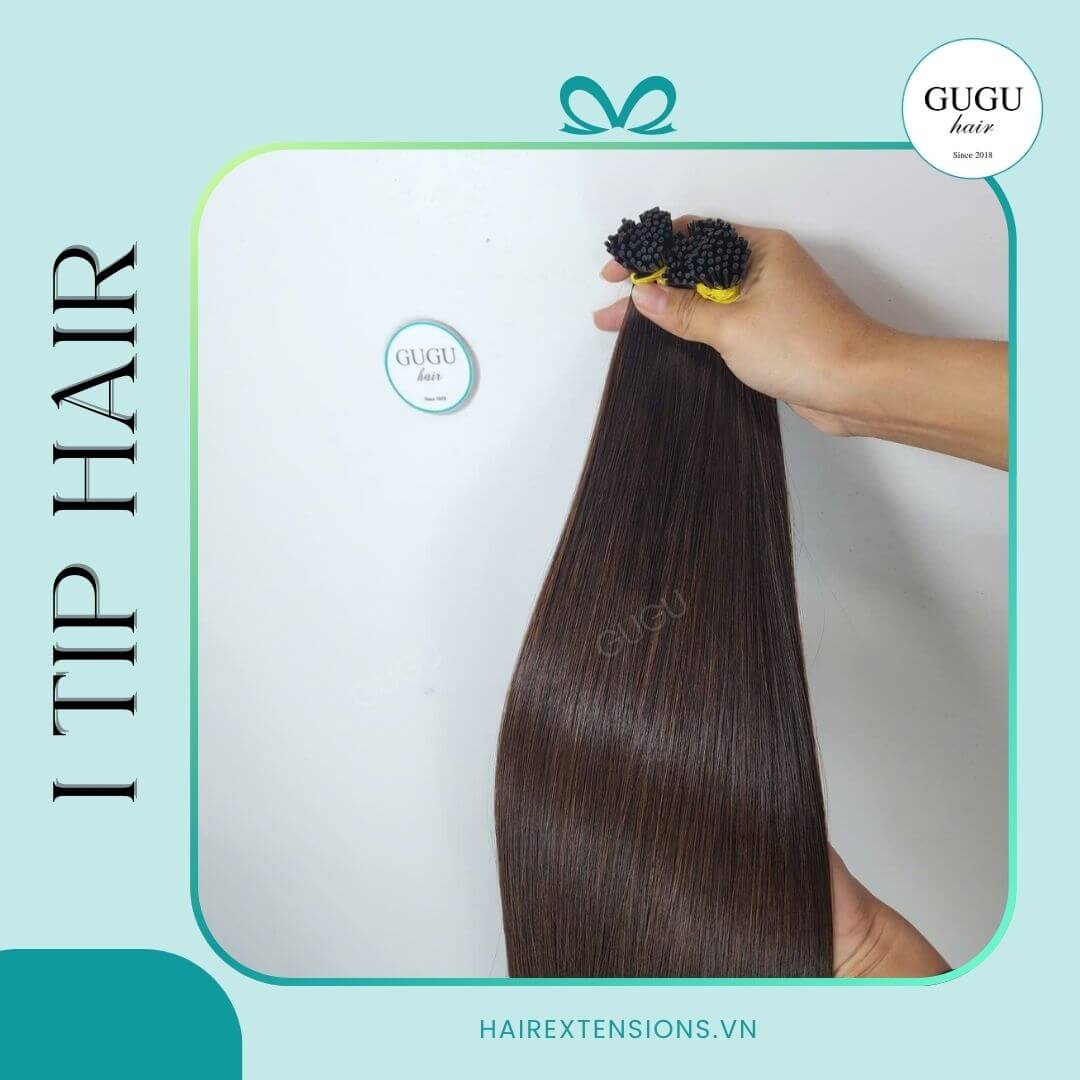 Vietnamese Human Hair Brown - Luxury I-tip extensions 1 Fusion Hair Extensions and I-Tip Human Hair Extensions for a natural volume.