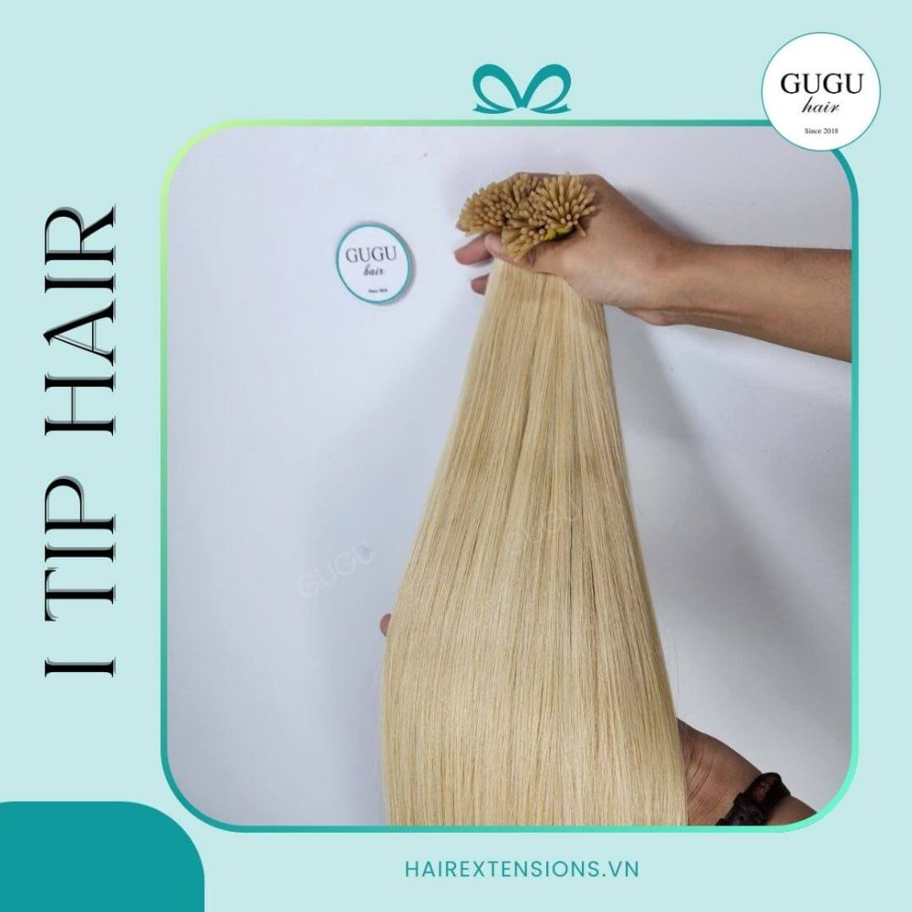 Premium I-Tip Extensions, raw Vietnamese hair, safe micro bead installation.