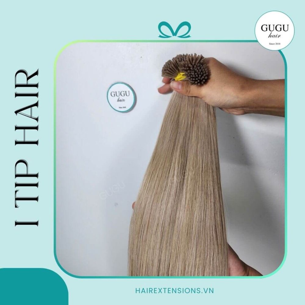 Ash Blonde I-Tip Hair Extensions – 100% Raw Vietnamese Human Hair