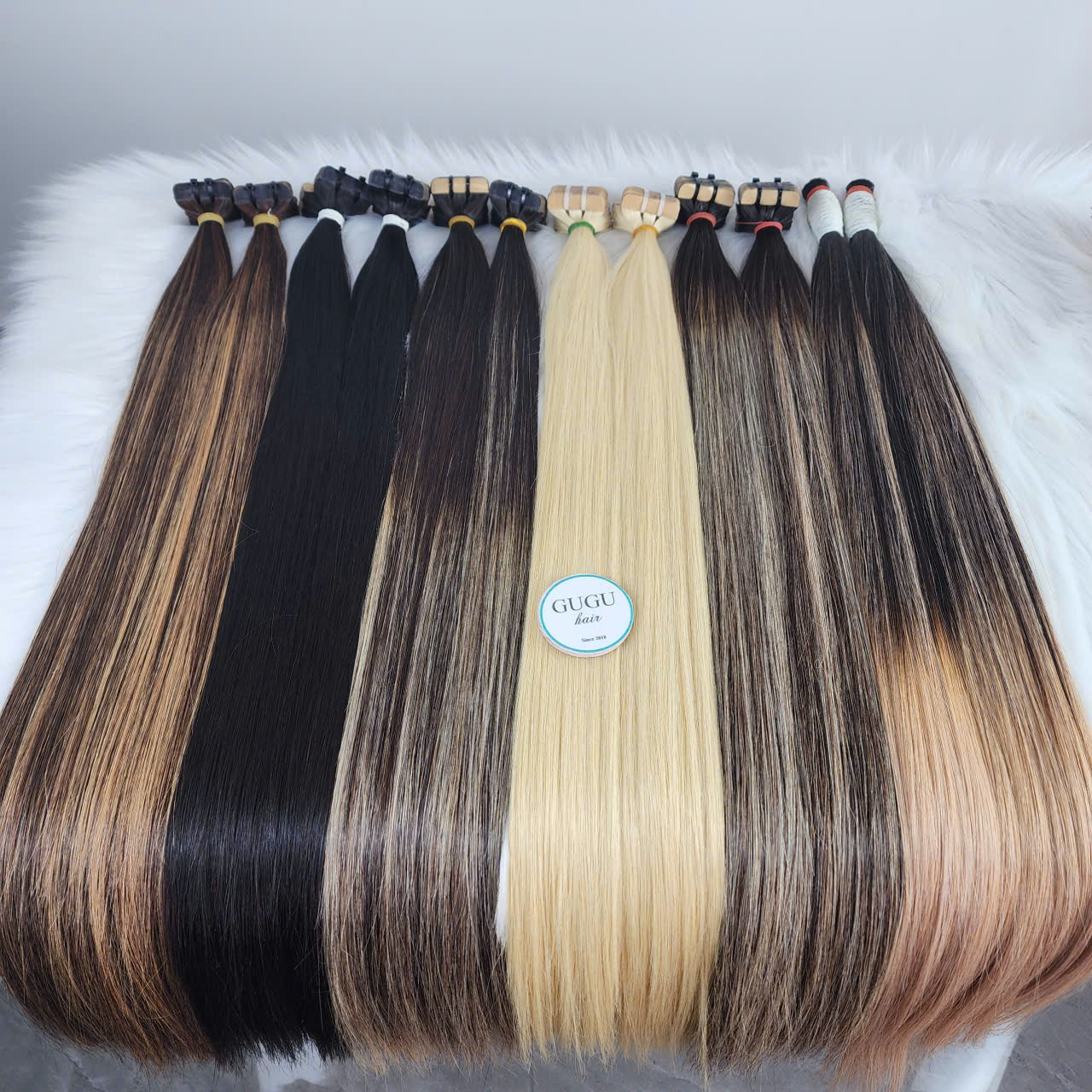 Straight Brown Balayage Tape in Hair Extensions – Vietnamese Human Hair 4 Premium Vietnamese Tape-in Extensions