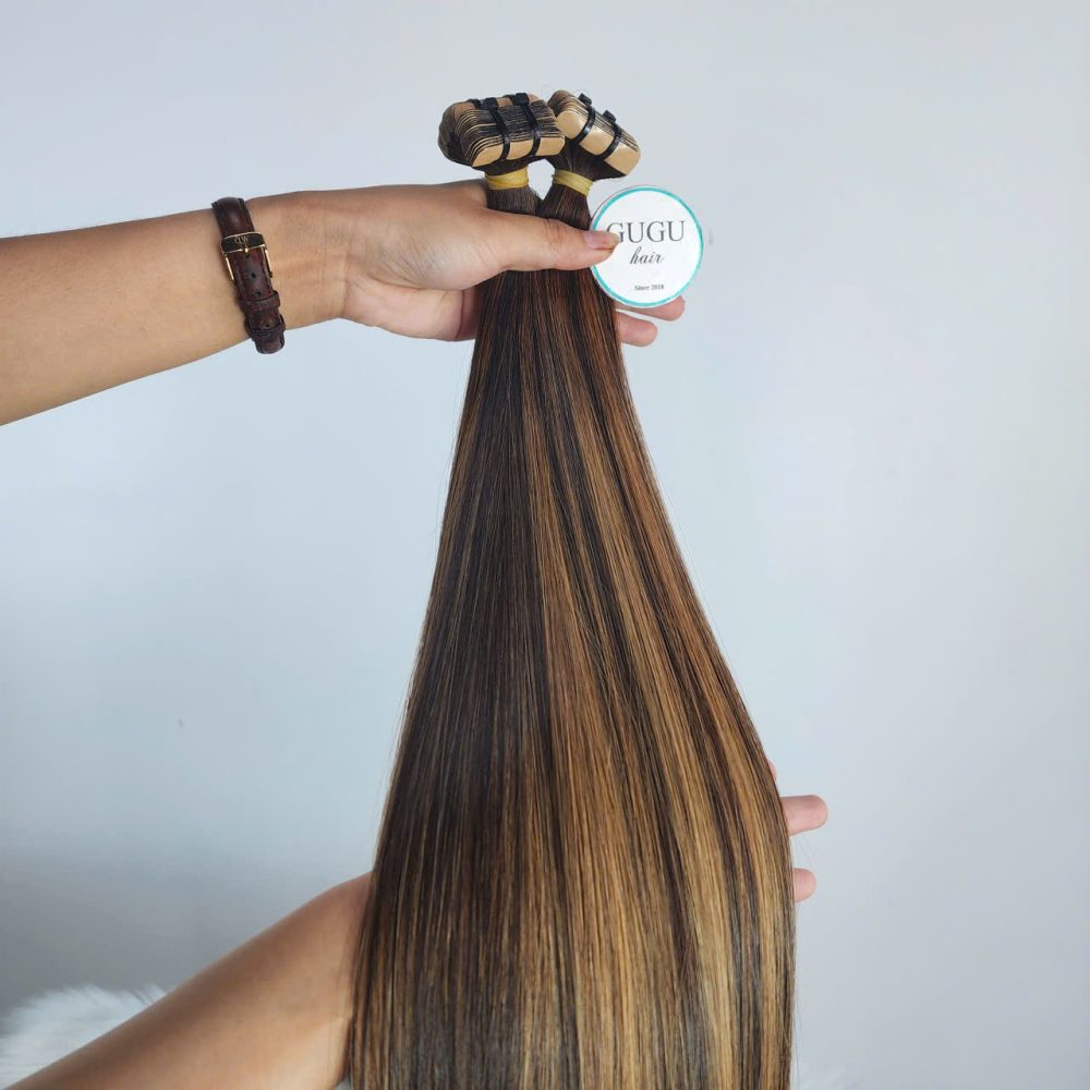 Tape-in Honey Brown Ombre Hair Extensions – 100% Vietnamese Human Hair