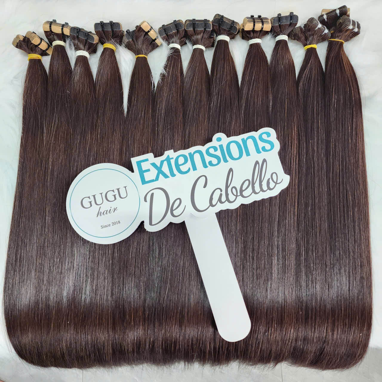 24 Inch Brown Tape In Hair Extensions 4 24 Inch Brown Tape-In Hair Extensions – 100% Vietnamese Human Hair | GUGUHAIR