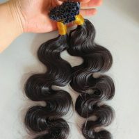 Body Wavy Black V Tip Hair Extensions 2