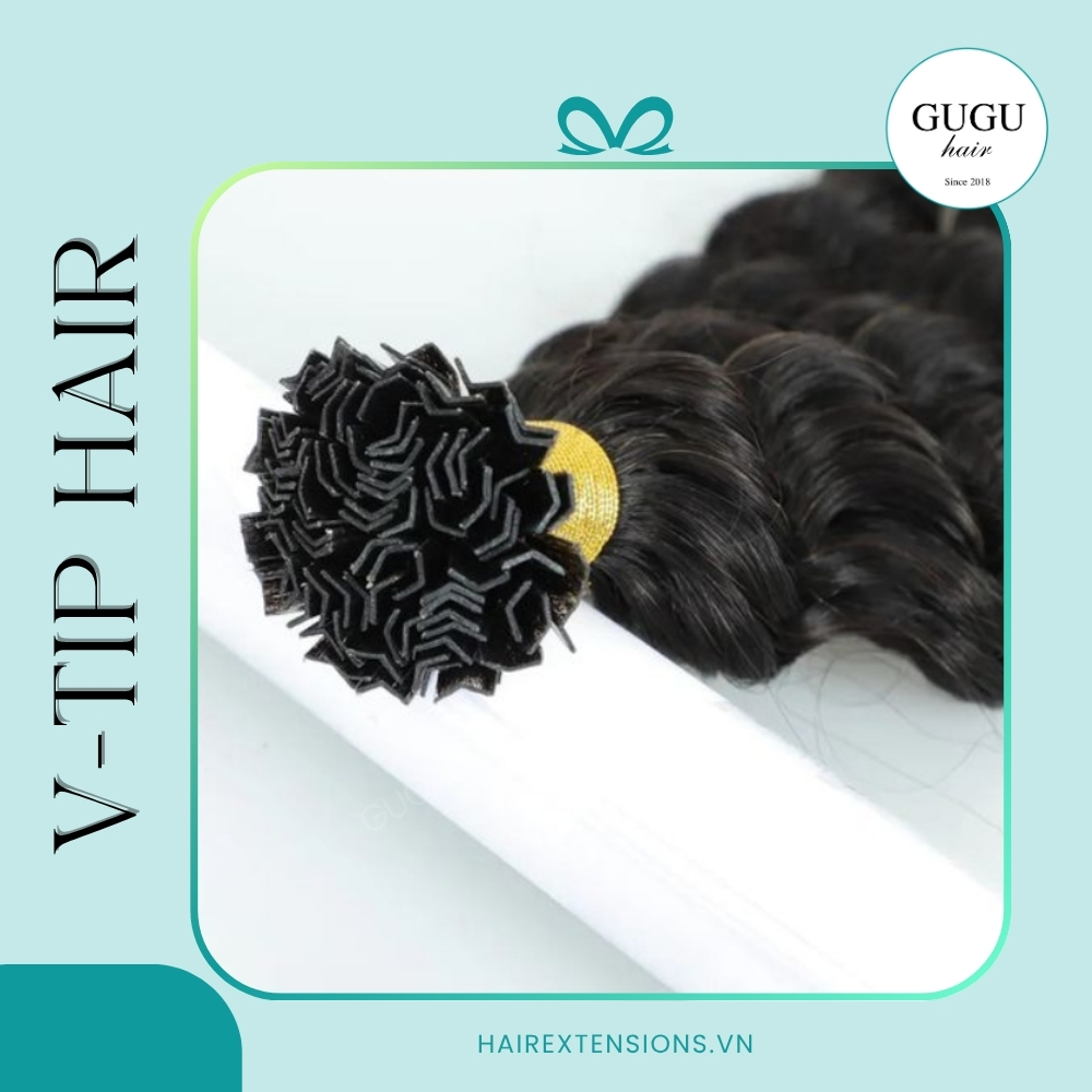V-Tip Keratin Hair Extensions – Natural Curly