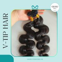 Body Wavy Black V-Tip Hair Extensions