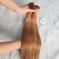 Flat Tip Hair Extensions Color #27 Light Brown