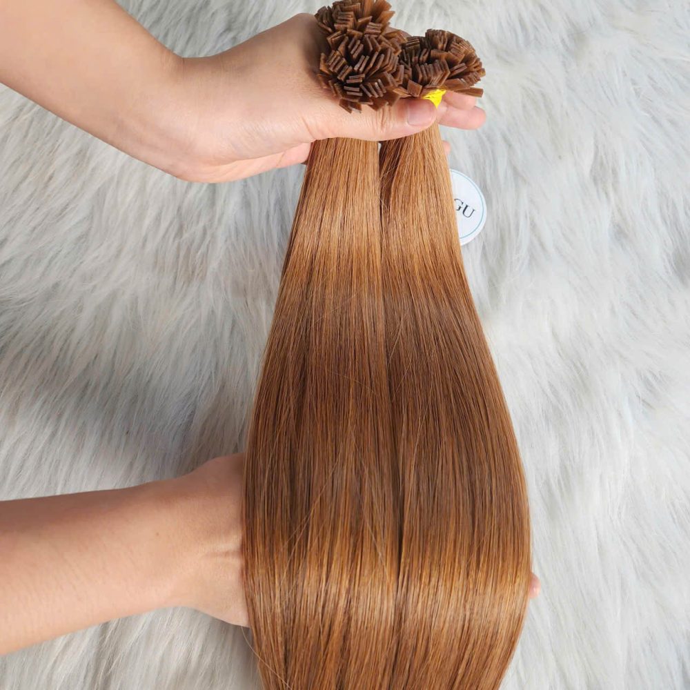 Flat Tip Hair Extensions Color #27 Light Brown