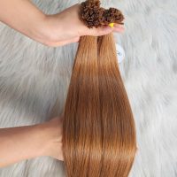 Flat Tip Hair Extensions Color #27 Light Brown