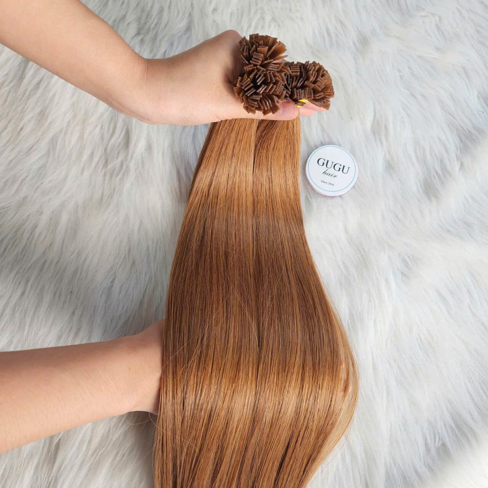 Flat Tip Hair Extensions Color #27 Light Brown