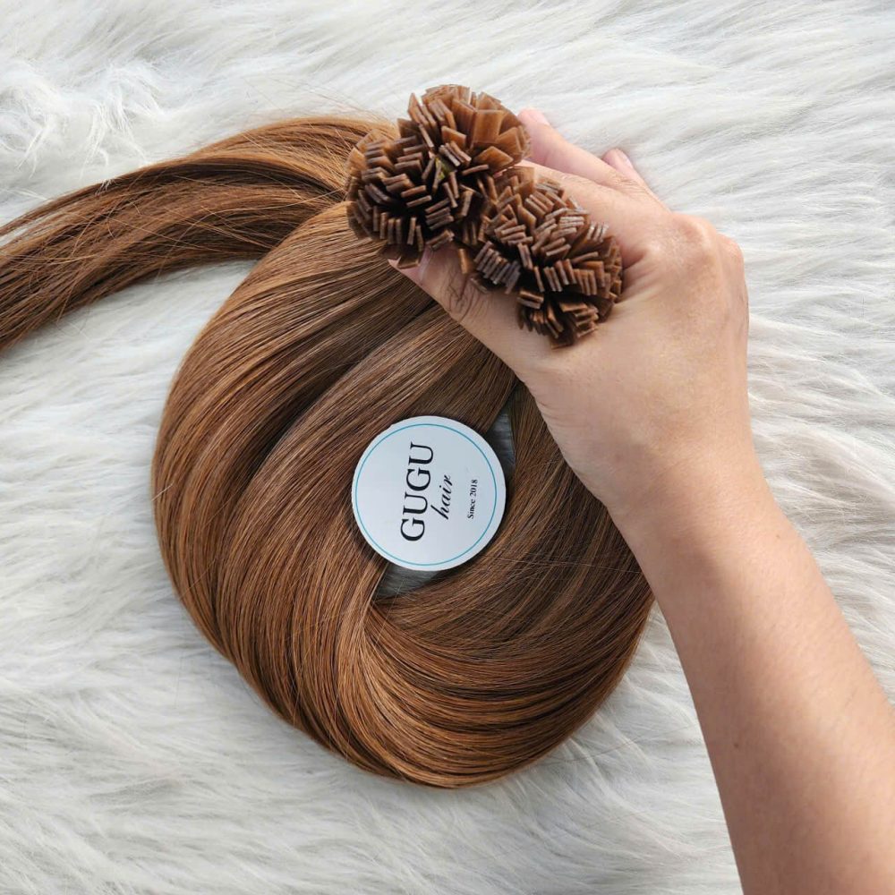 Flat Tip Hair Extensions Color #27 Light Brown