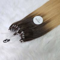Vietnamese H6 Feather Hair Extensions Color #613 – 100% Human Hair Bone Straight 6 H6 Feather Hair Extensions #4/27 Ombre Brown to Blonde