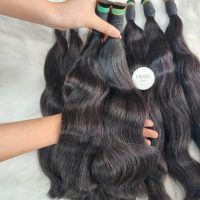 Wavy Bulk Hair Extensions Natural Color 5 Premium Bulk Hair for Braiding 3