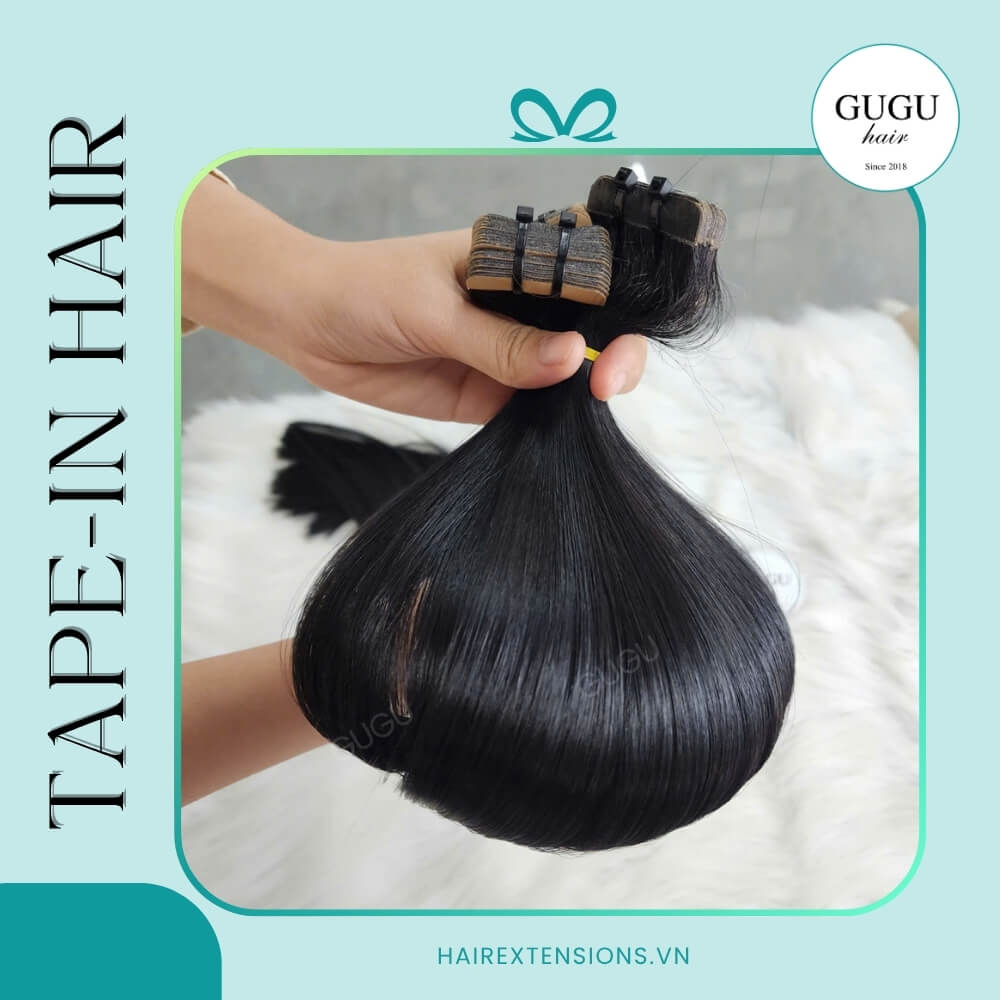 22 inches bone straight Tape In Human Hair Extensions