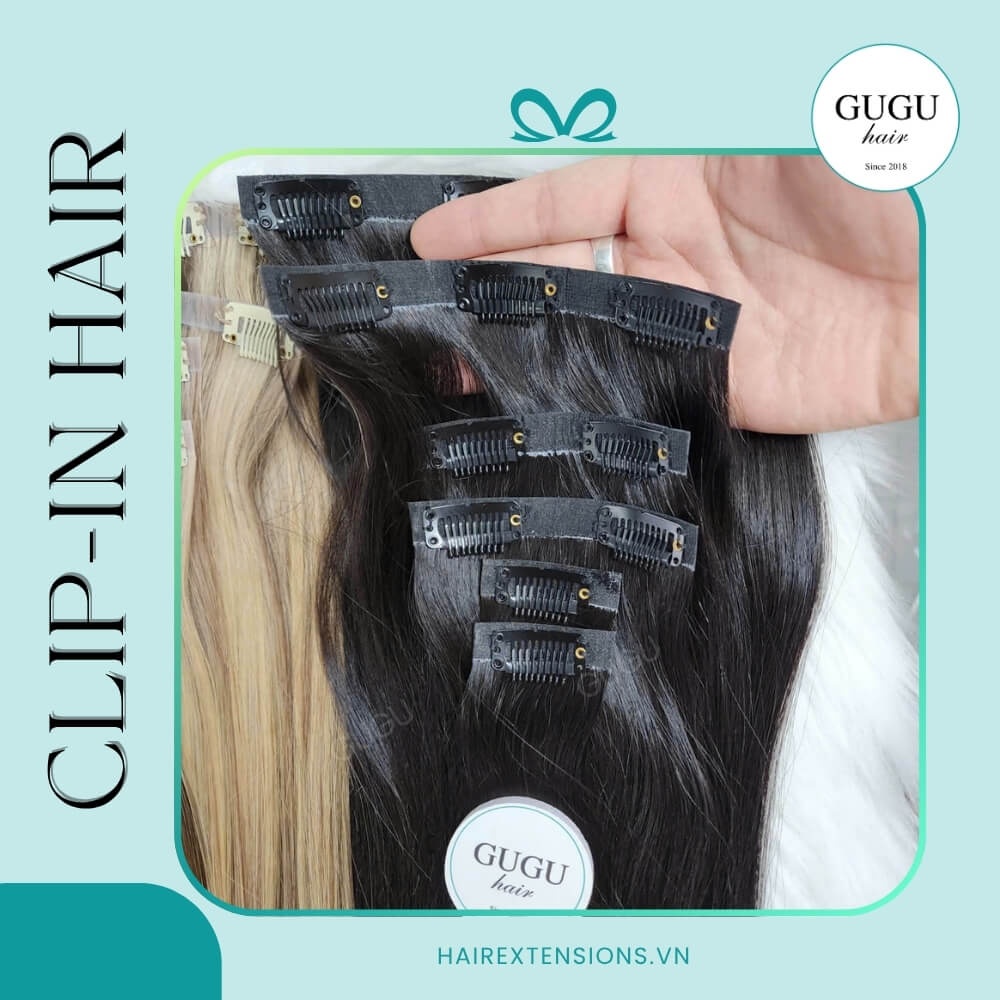 GUGU HAIR – BEST HUMAN HAIR EXTENSIONS 82 Clip-in-hair-extensions Natural Color