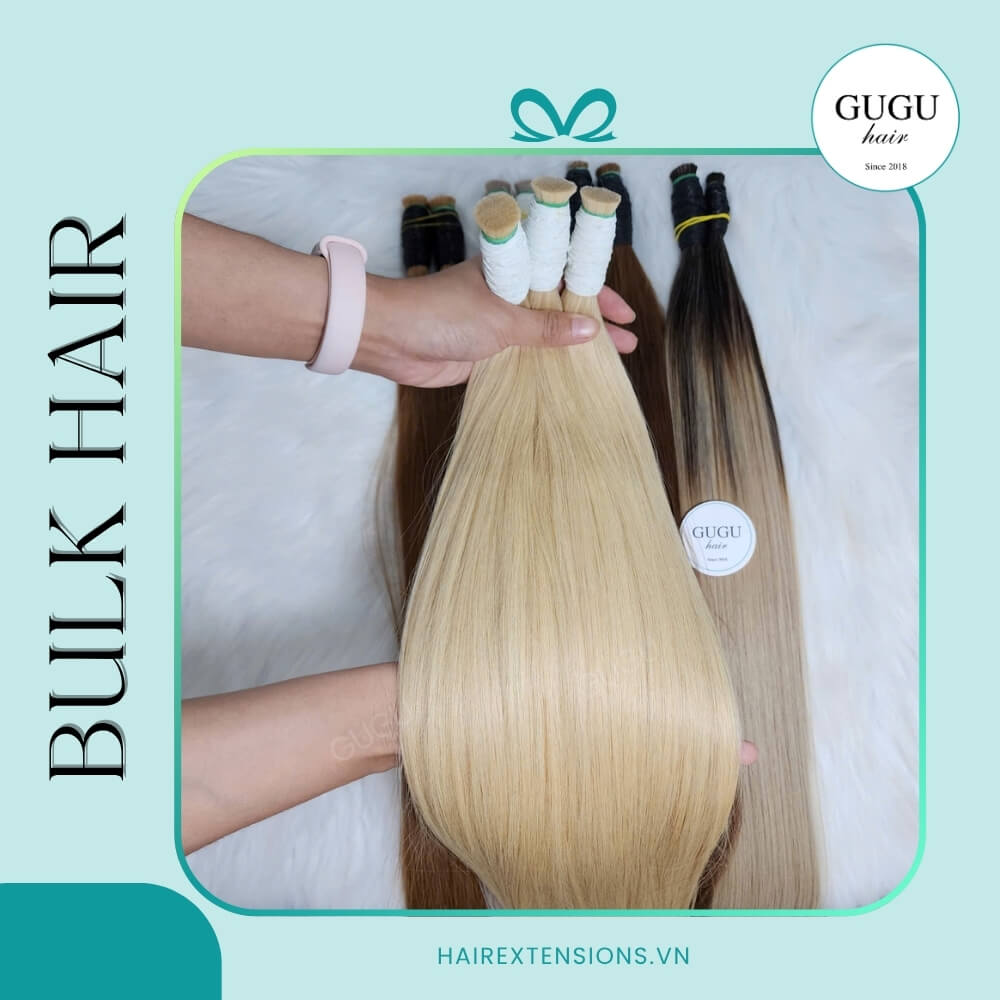 GUGU HAIR – BEST HUMAN HAIR EXTENSIONS 72 Vietnamese #613 Bulk Human Hair Straight - GUGUHAIR