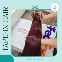 Tape Hair Extensions 22 Inch Burgundy Red