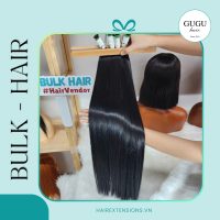 Raw Vietnamese Natural Bone Straight Bulk 100% Human Braiding Hair.