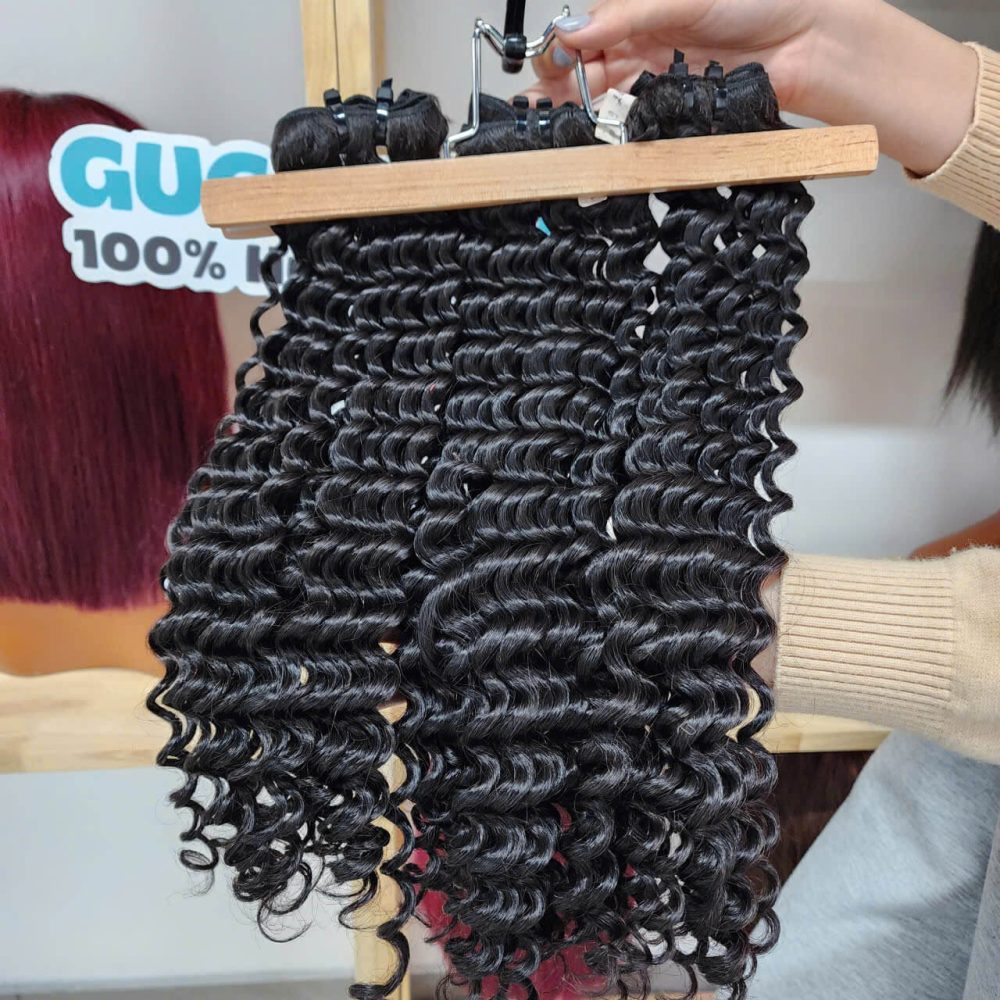 100% human hair water wave bundles double drawn no shedding