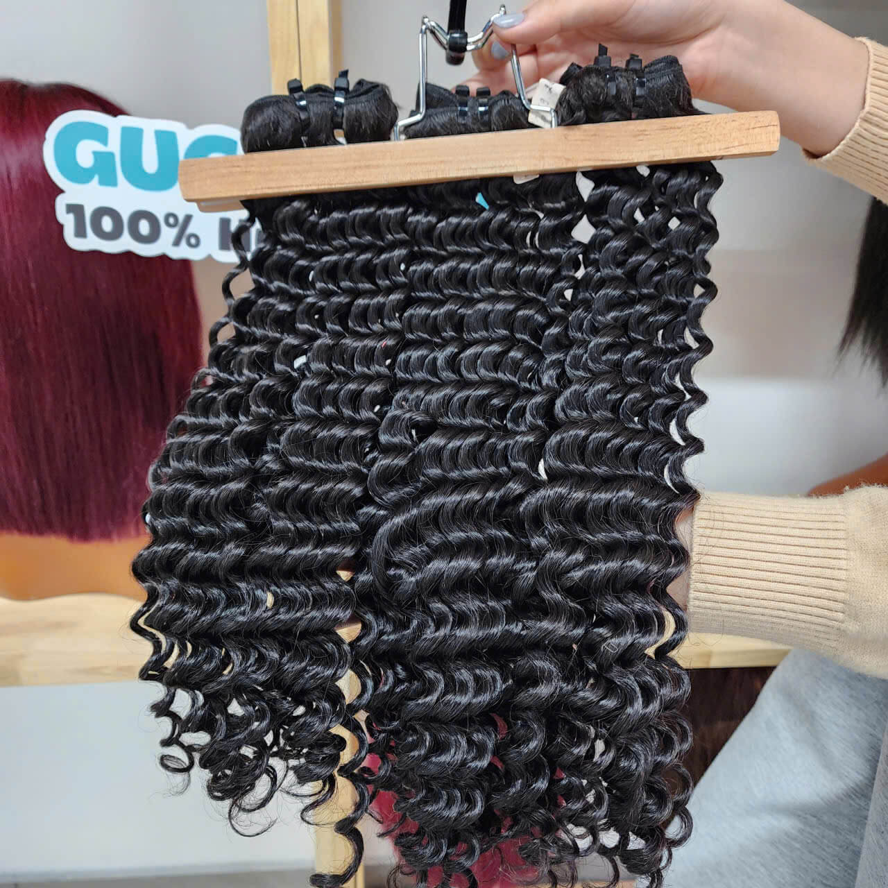 100% human hair water wave bundles double drawn no shedding