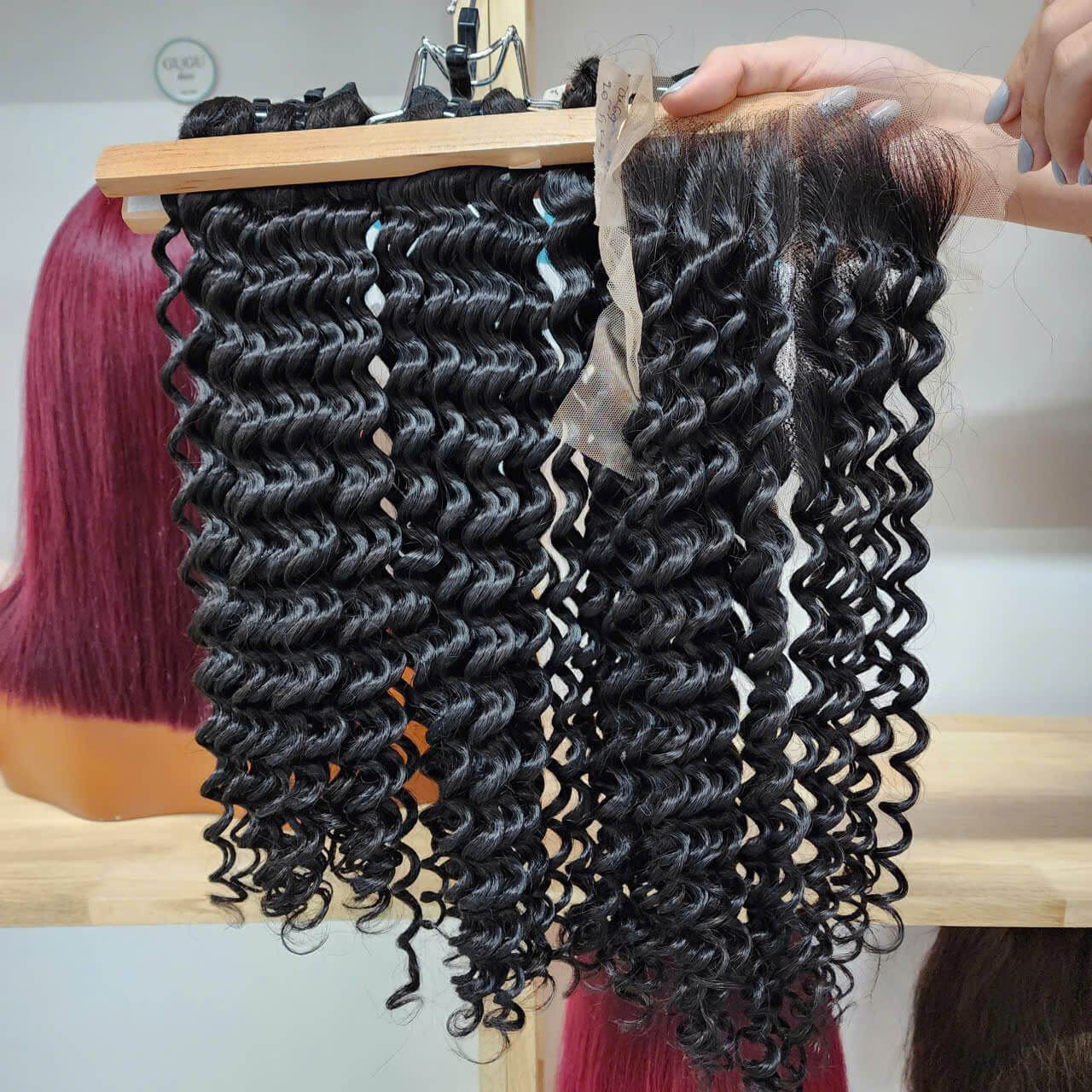 100% human hair water wave bundles double drawn no shedding