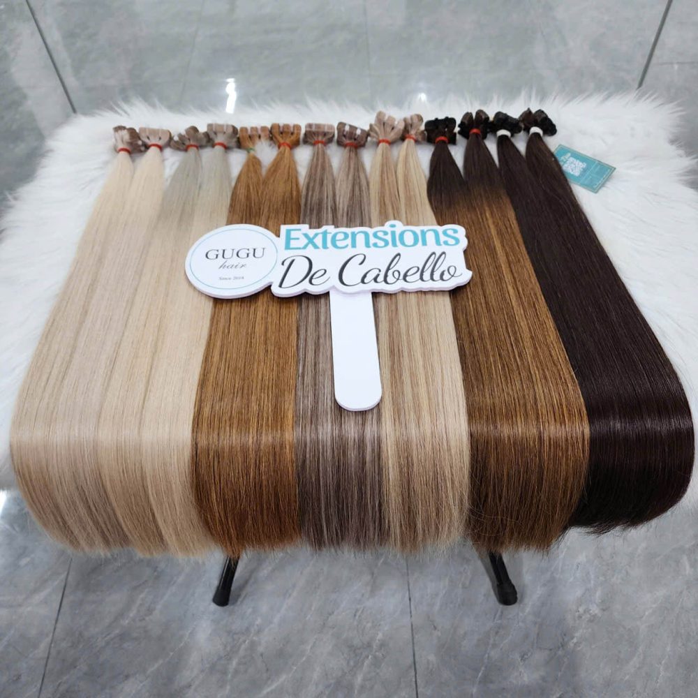 raw tape in hair extensions 100% human hair double drawn
