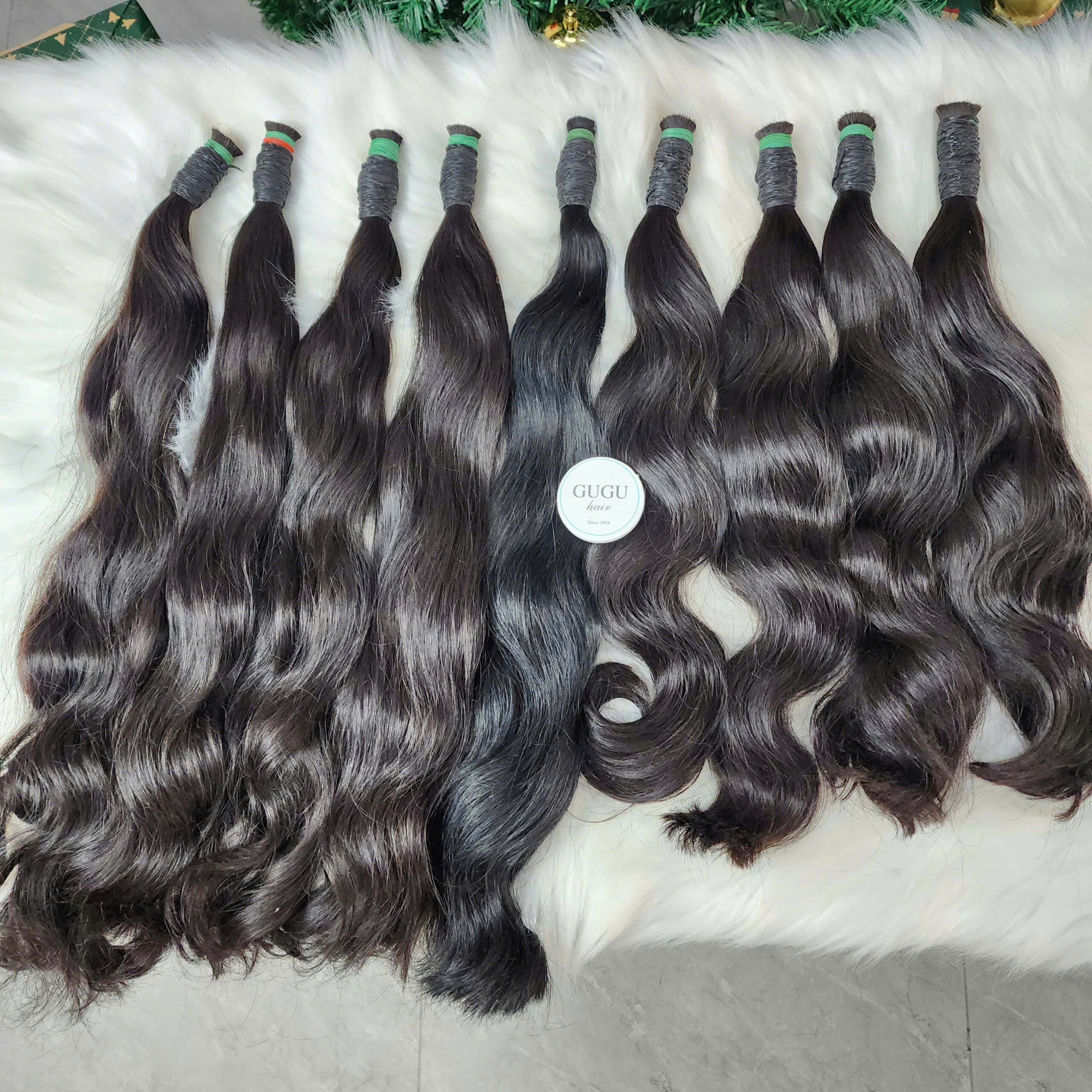 Bulk Wavy Hair Extensions Natural Color Vietnamese 100% Raw Hair Quality. 10 Single Drawn Black Straight Bulk Hair Extension 100% Human Hair