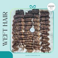 24 inch Ombre Highlight Raw Vietnamese Curly Hair Weft Extensions