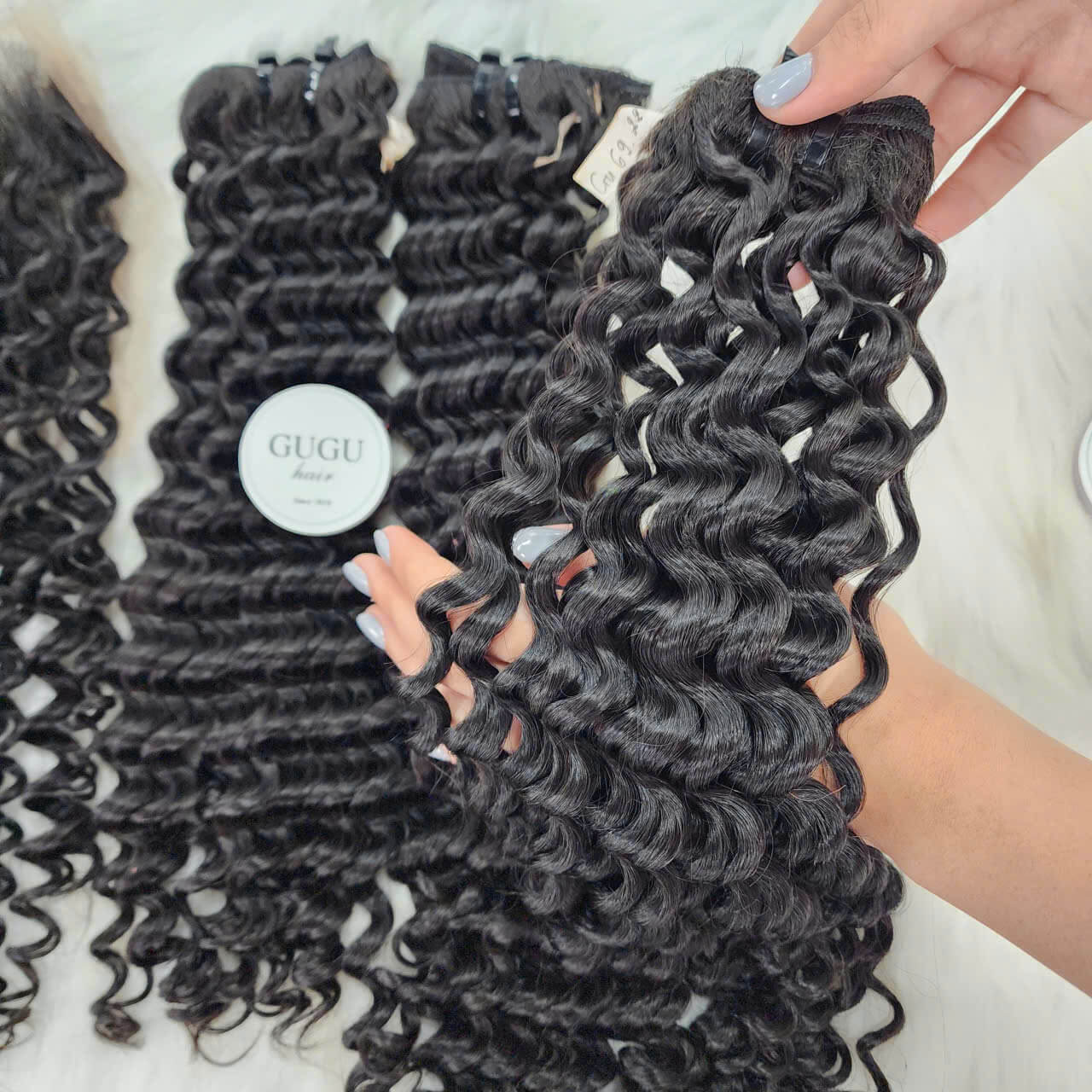Premium Vietnamese Curly Weft Hair Extensions 100% Raw Hair Natural Color 2 100% human hair water wave hair extensions virgin