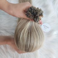 Flat Keratin Tip Balayage Blonde Highlights Fusion Hair Extensions 4 double drawn flat tip extensions