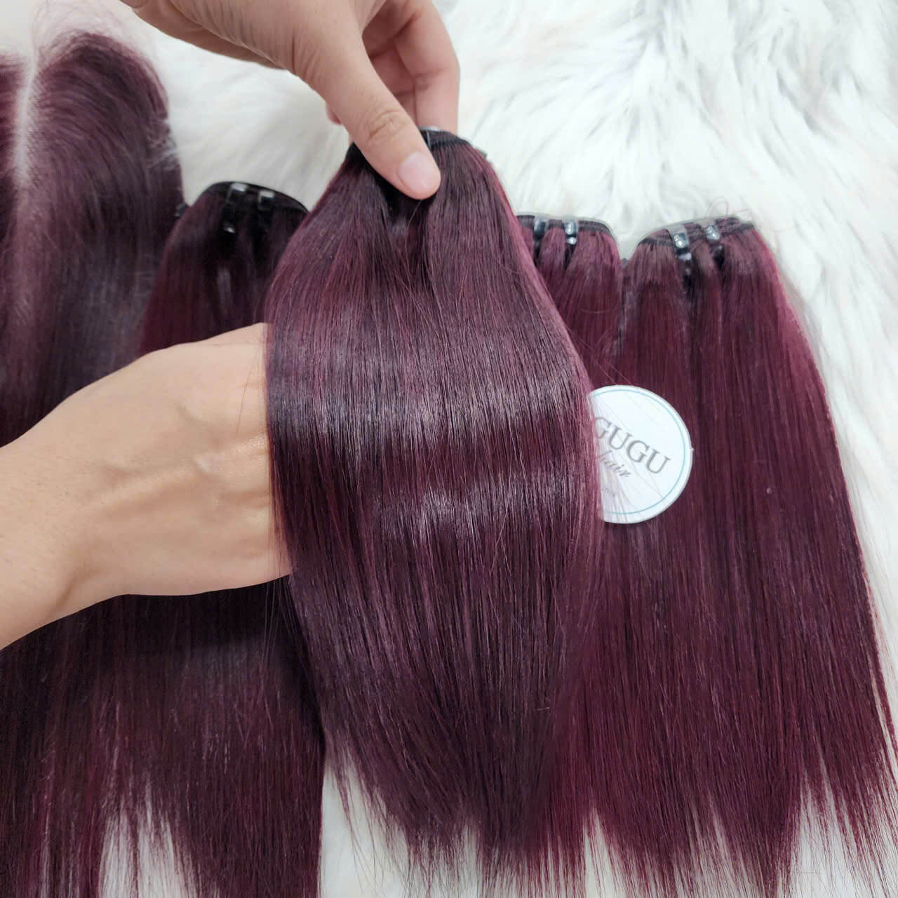 burgundy straight hair bundles 100% human hair
