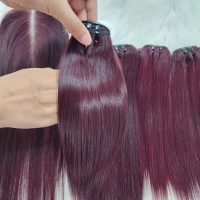 burgundy straight hair bundles 100% human hair