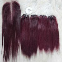burgundy straight hair bundles 100% human hair