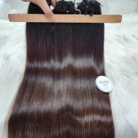 Vietnamese Bone Straight Hair Weft Extensions | Premium Raw Human Hair 7 Bone Straight Human Hair Bundles Ombre Color 26 Inches Vietnamese
