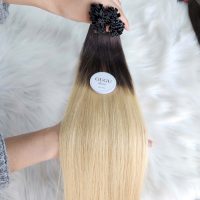 Ombre Dark Brown to Blonde Keratin Flat Tip Hair Extensions - Vietnamese Hair Extension 4 raw vietnamese human hair extensions