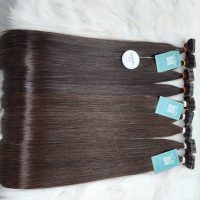 Seamless Tape In Hair Extensions – 22 Inch Brown Vietnamese Human Hair 6 bone straight tape in hair extensions raw human hair highlights