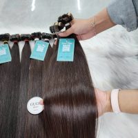 Seamless Tape In Hair Extensions – 22 Inch Brown Vietnamese Human Hair 3 bone straight tape in hair extensions raw human hair highlights