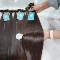 Seamless Tape In Hair Extensions – 22 Inch Brown Vietnamese Human Hair 4 bone straight tape in hair extensions raw human hair highlights