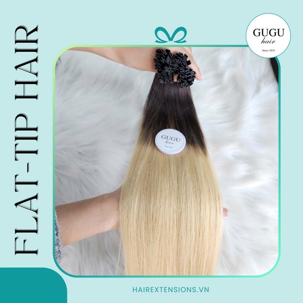 GUGU HAIR – BEST HUMAN HAIR EXTENSIONS 123 Ombre Dark Brown to Blonde Keratin Flat Tip Hair Extensions - Vietnamese Hair Extension