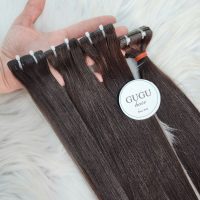 Invisible Tape In Deep Brown Weft Hair Extensions 3 Invisible-Tape-Hair-Extensions-