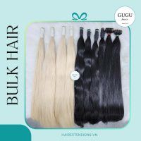 Straight Bulk Hair Extensions #1Color 2 Straight Bulk Hair Extensions #1Color