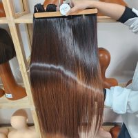 Bone Straight Weft Hair Extension Ombre Color Raw Vietnamese Hair
