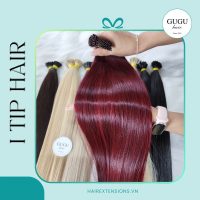 Premium I Tip Hair Extension Bone Straight Burgundy Color Raw Vietnamese Human Hair